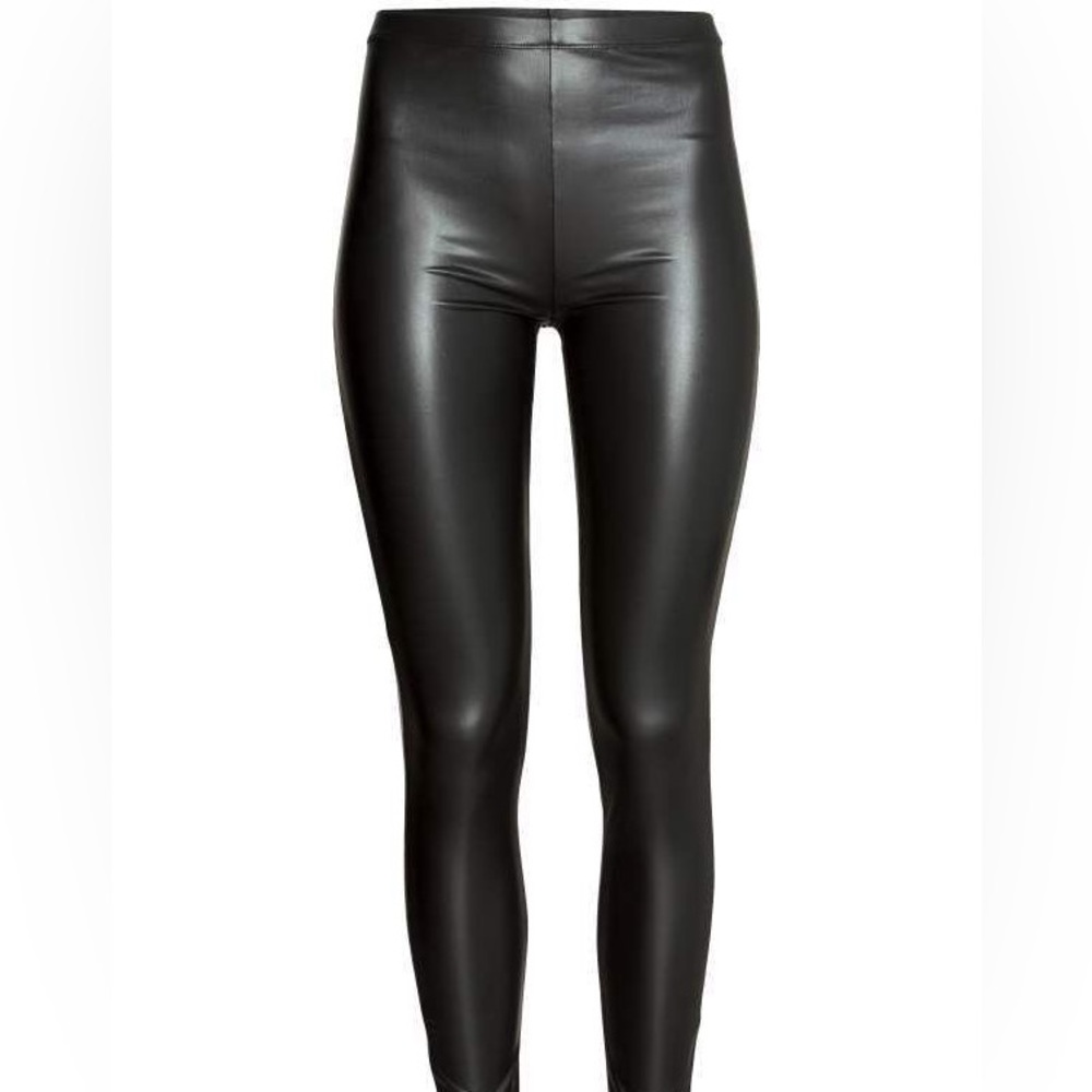 H&M faux leather black jegging skin fit waist 26 - Picture 6 of 6